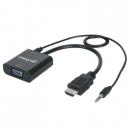 Buy New HDMI® Male To VGA Female Converter With Audio Manhattan(r)