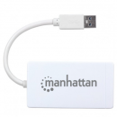 Buy New 3-Port USB 3.0 Hub With Gigabit Ethernet Adapter Manhattan(r)