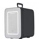.35 Cubic-Foot 10-Liter 15-Can Mini Portable Personal Fridge With Lighted Mirror Door