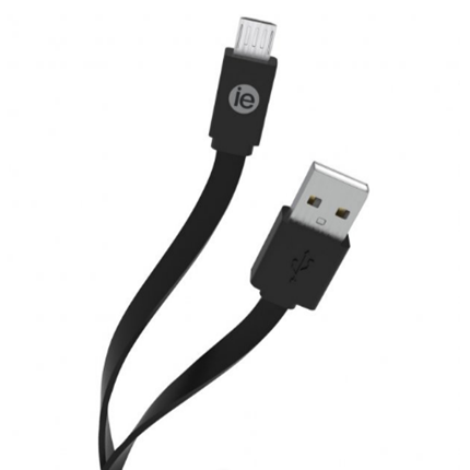 Charge And Sync Flat Micro USB To USB-A Cable, 4 Feet (Black) Iessentials(r)