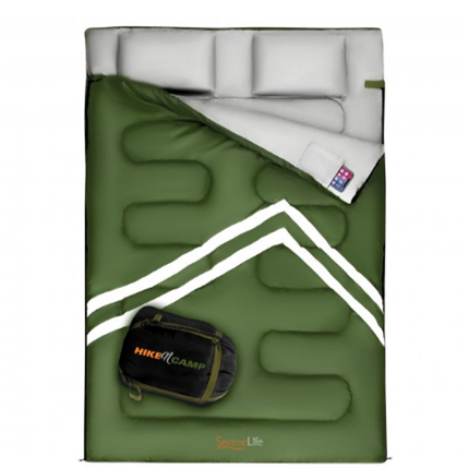 Buy New Hike N Camp Double Sleeping Bag With 2 Pillows Serene Life