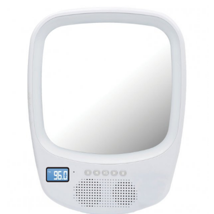 Fogless Light-up Mirror And Bluetooth® Splashproof Speaker With AM/FM Radio QFX(r)