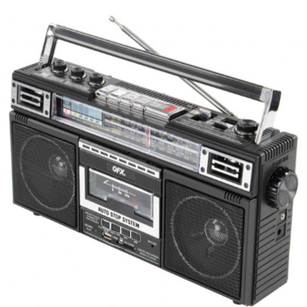 New ReRun X Cassette Player Boombox With 4-Band Radio, MP3 Converter, And Bluetooth®
