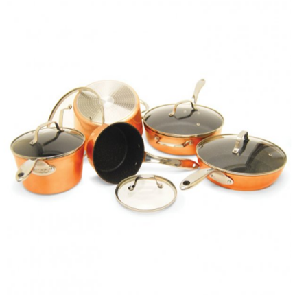 New THE ROCK™ By Starfrit® 10-Piece Copper Cookware Set The Rock(tm) By Starfrit(r)